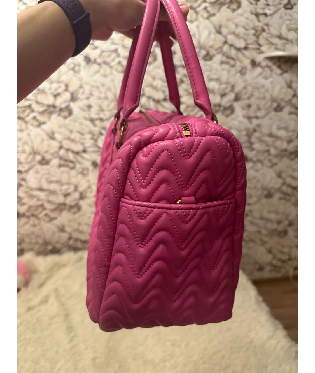 PINKO Розовая сумка с короткими ручками из искусственной кожи, фото 2