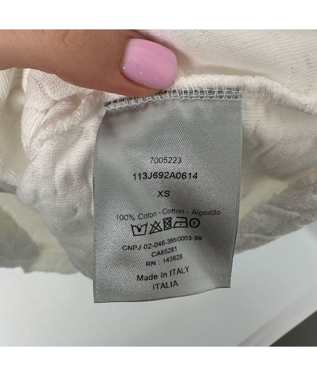 CHRISTIAN DIOR Белая хлопковая футболка, фото 5