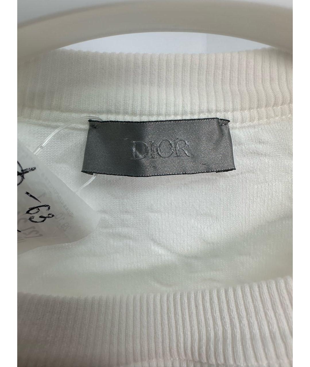 CHRISTIAN DIOR Белая хлопковая футболка, фото 4