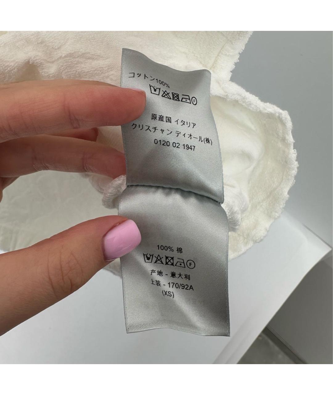 CHRISTIAN DIOR Белая хлопковая футболка, фото 6