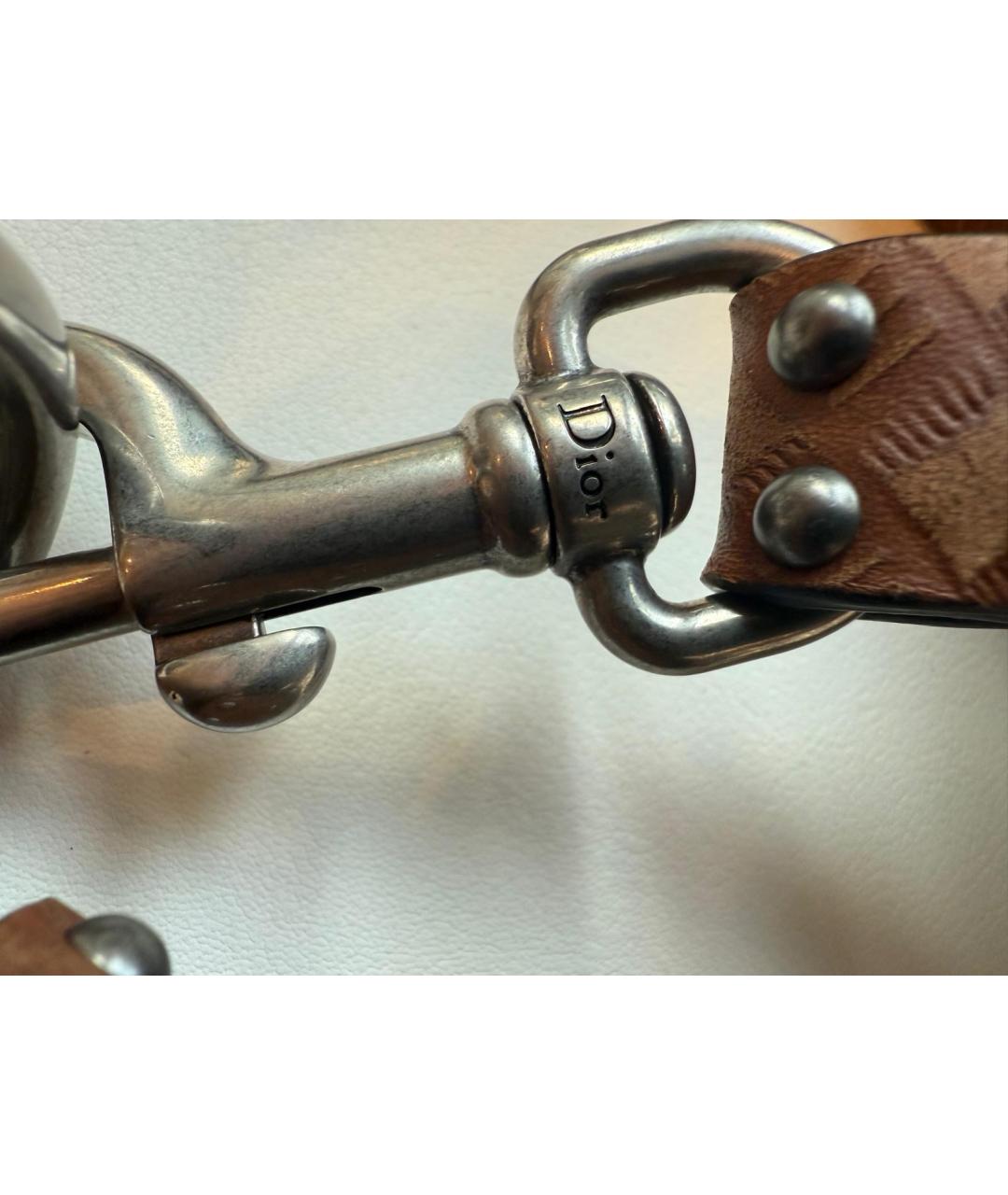 CHRISTIAN DIOR Коричневая кожаная сумка через плечо, фото 5