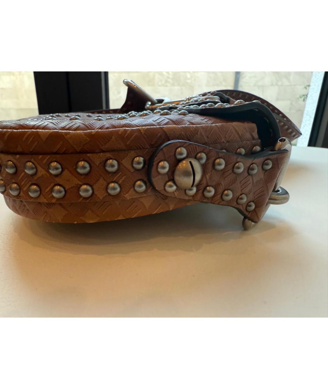 CHRISTIAN DIOR Коричневая кожаная сумка через плечо, фото 3