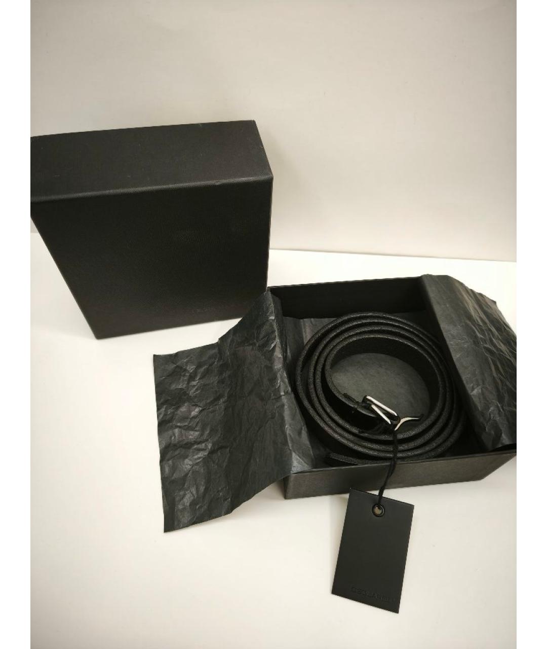 DSQUARED2 Черный кожаный ремень, фото 2