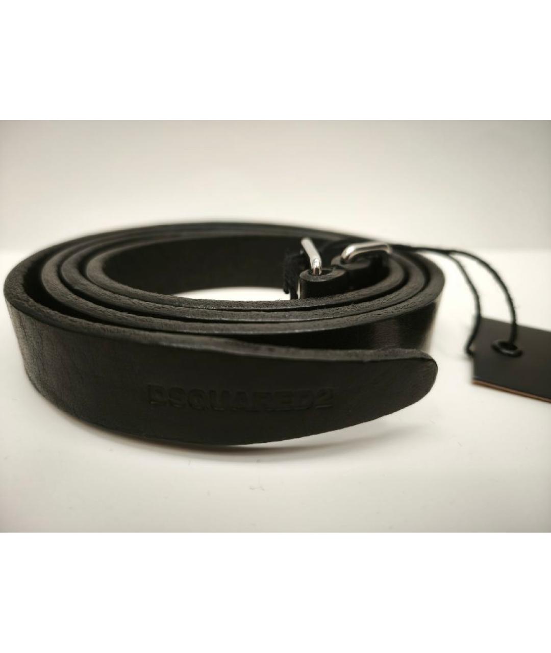 DSQUARED2 Черный кожаный ремень, фото 3