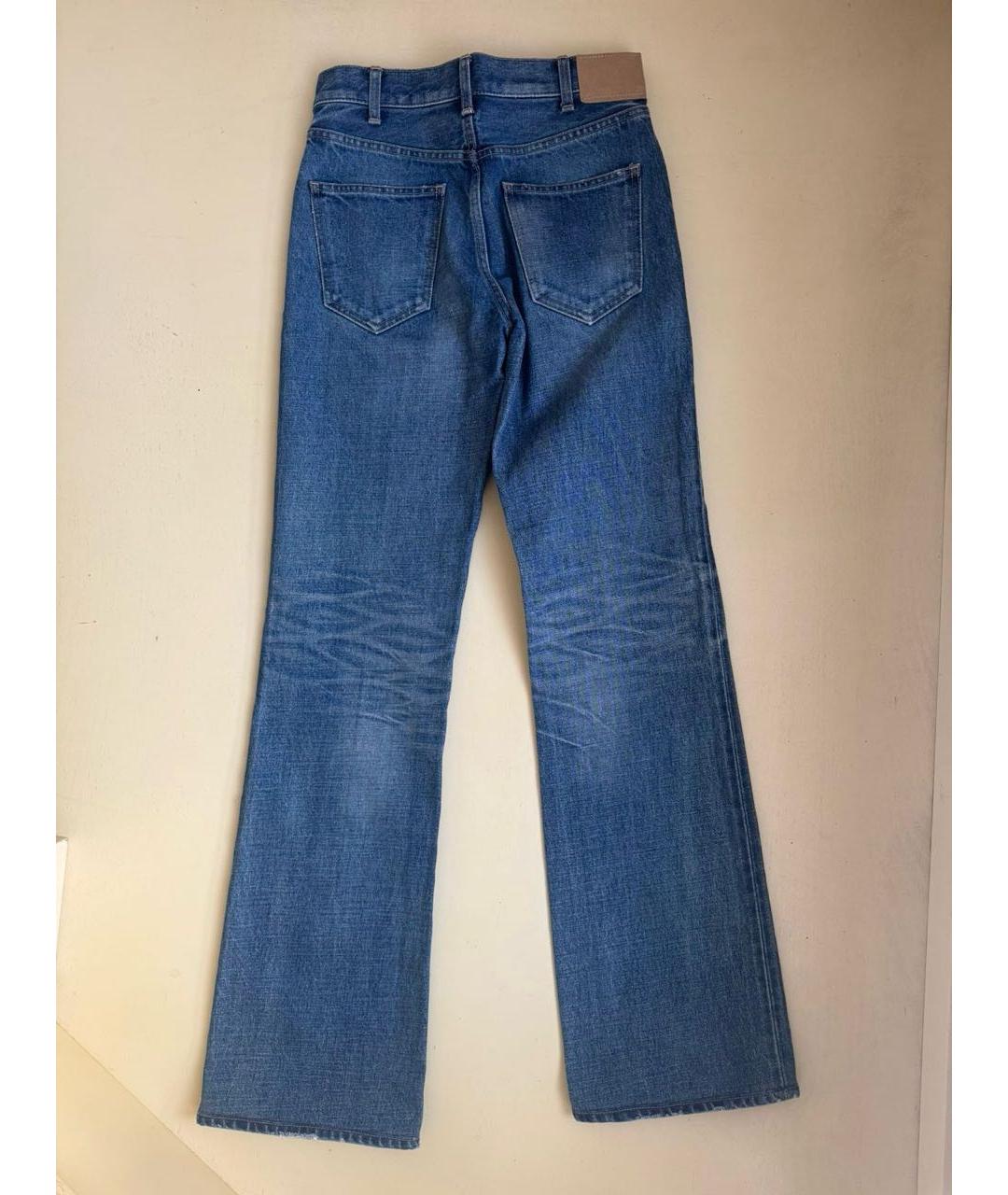 CELINE Темно-синие хлопковые прямые джинсы, фото 2