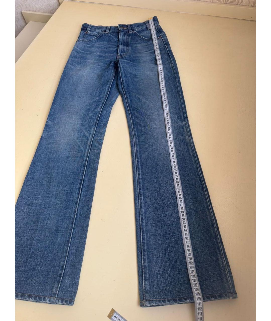 CELINE Темно-синие хлопковые прямые джинсы, фото 5