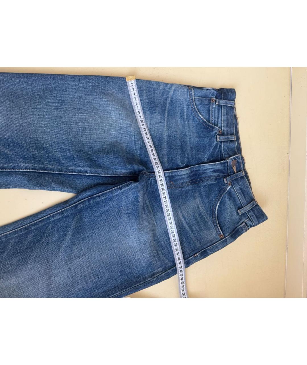 CELINE Темно-синие хлопковые прямые джинсы, фото 6