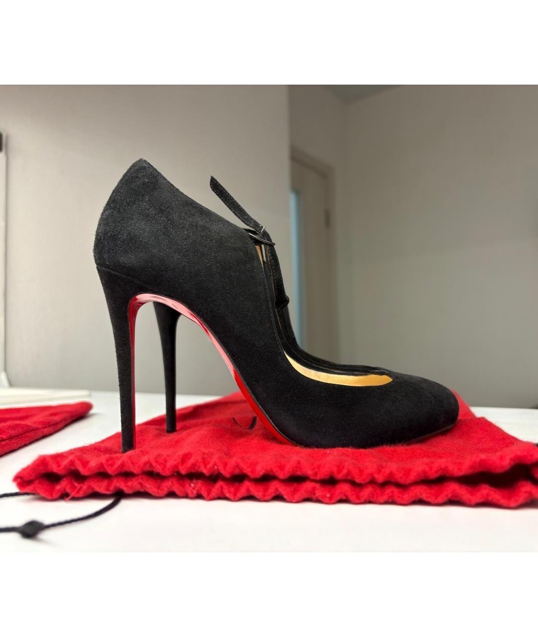 CHRISTIAN LOUBOUTIN Черные замшевые туфли, фото 7