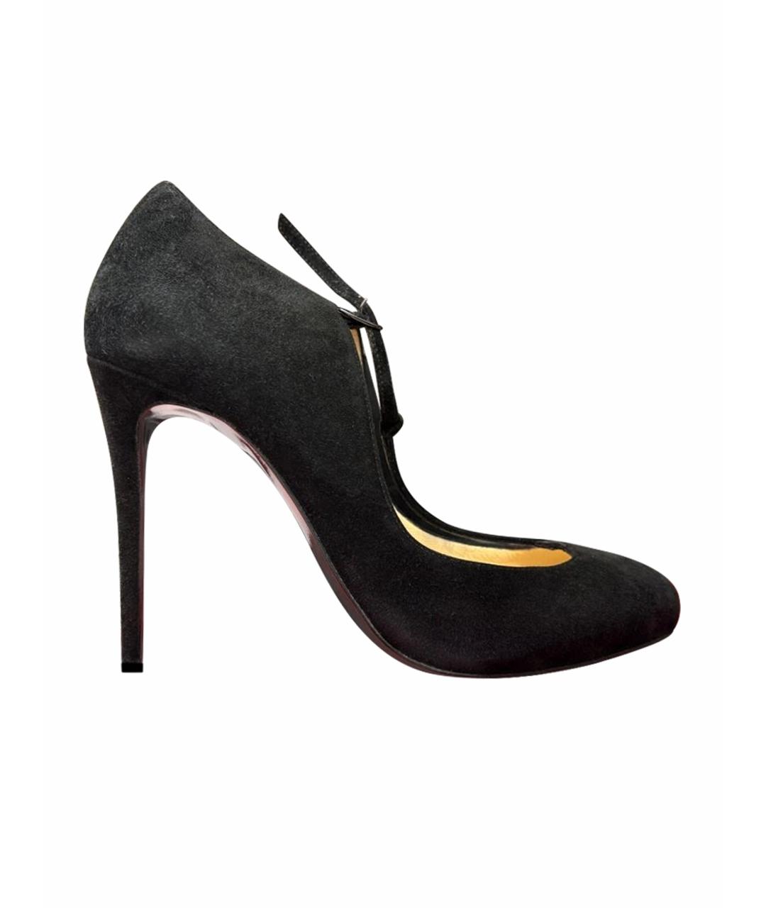 CHRISTIAN LOUBOUTIN Черные замшевые туфли, фото 1