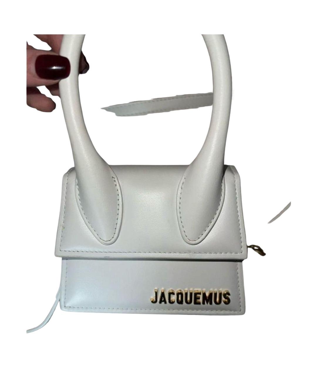JACQUEMUS Белая кожаная сумка тоут, фото 3