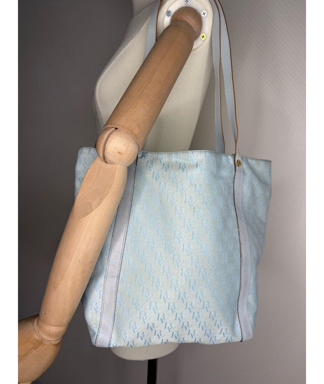 BOTTEGA VENETA Голубая сумка с короткими ручками, фото 2