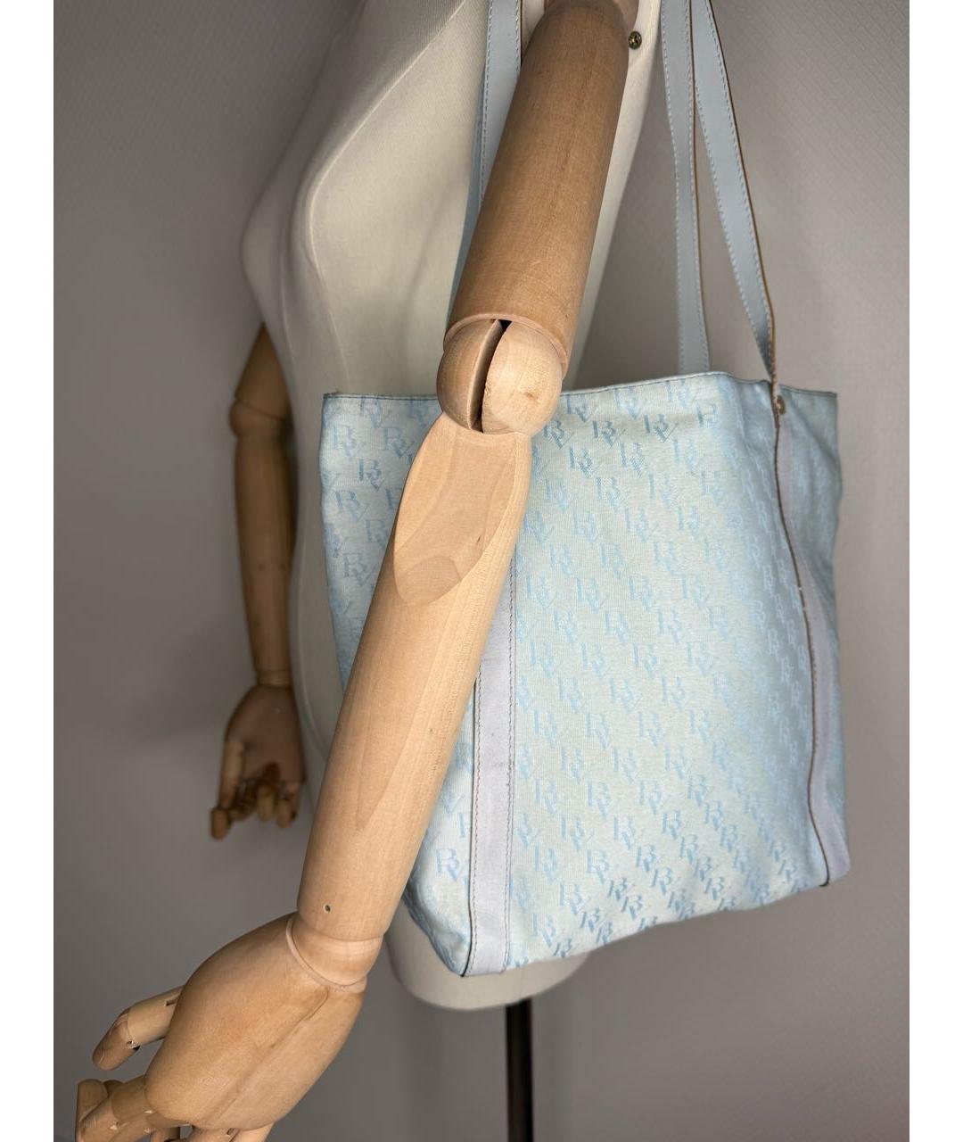 BOTTEGA VENETA Голубая сумка с короткими ручками, фото 7