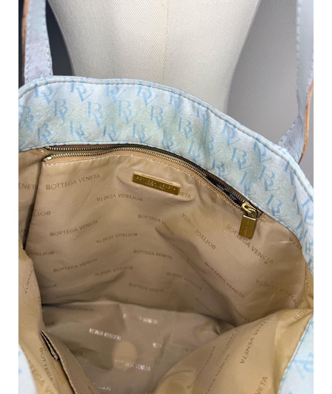 BOTTEGA VENETA Голубая сумка с короткими ручками, фото 4