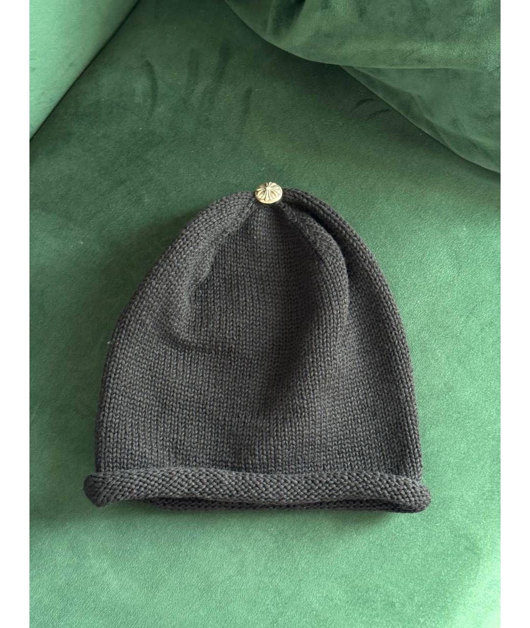 CHROME HEARTS Черная кашемировая шапка, фото 3