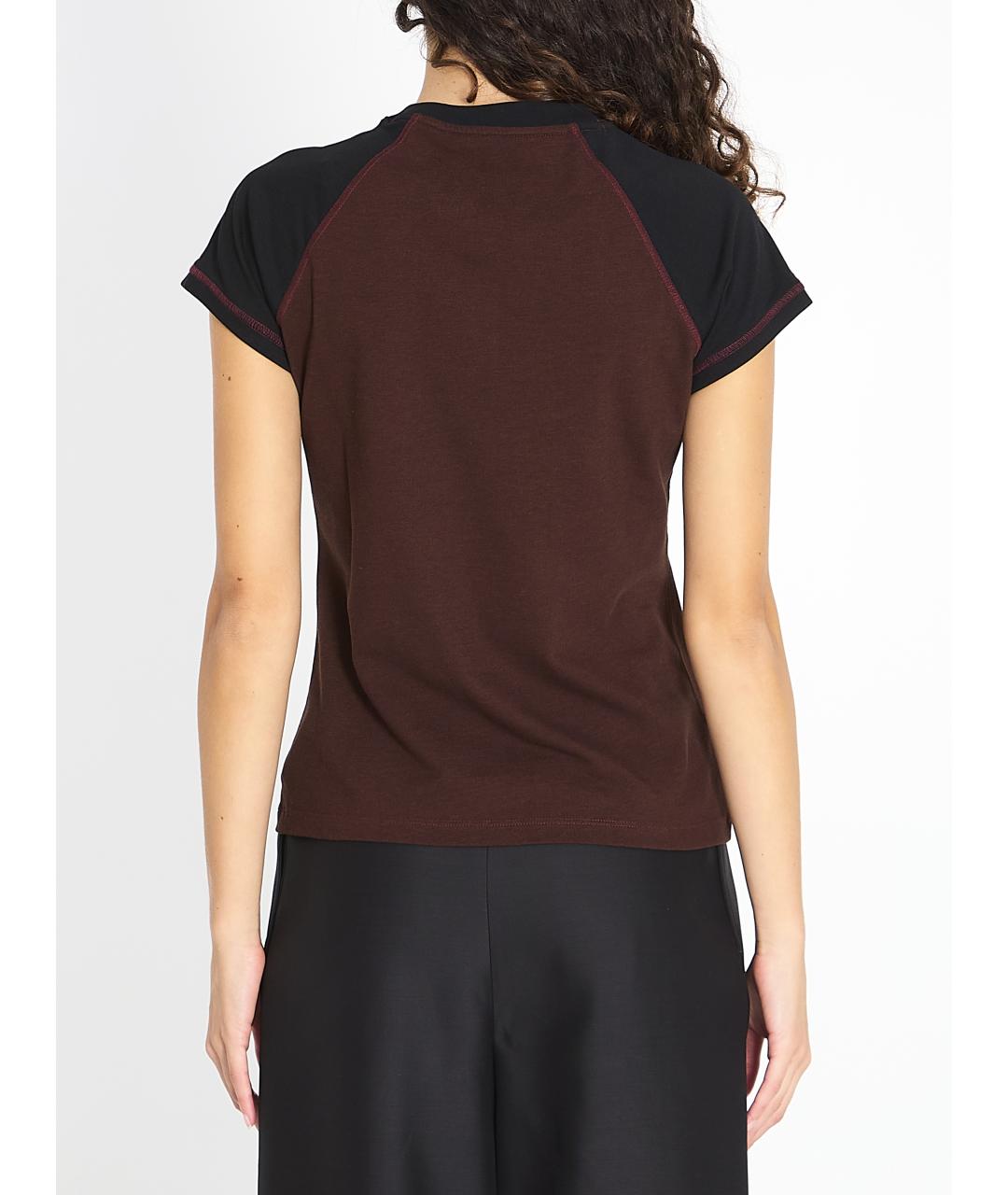 LOEWE Коричневая хлопковая футболка, фото 5