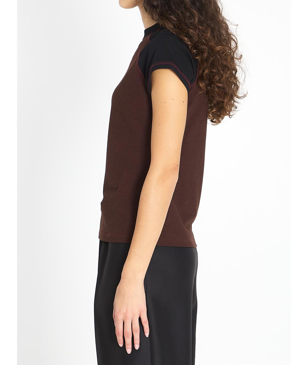 LOEWE Коричневая хлопковая футболка, фото 4