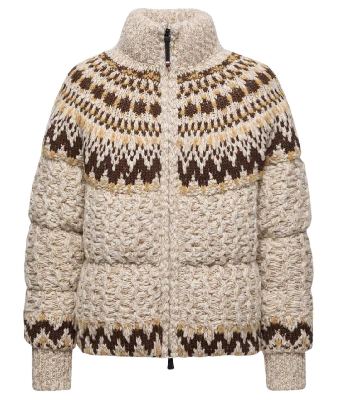 MONCLER GRENOBLE Бежевый шерстяной пуховик, фото 1