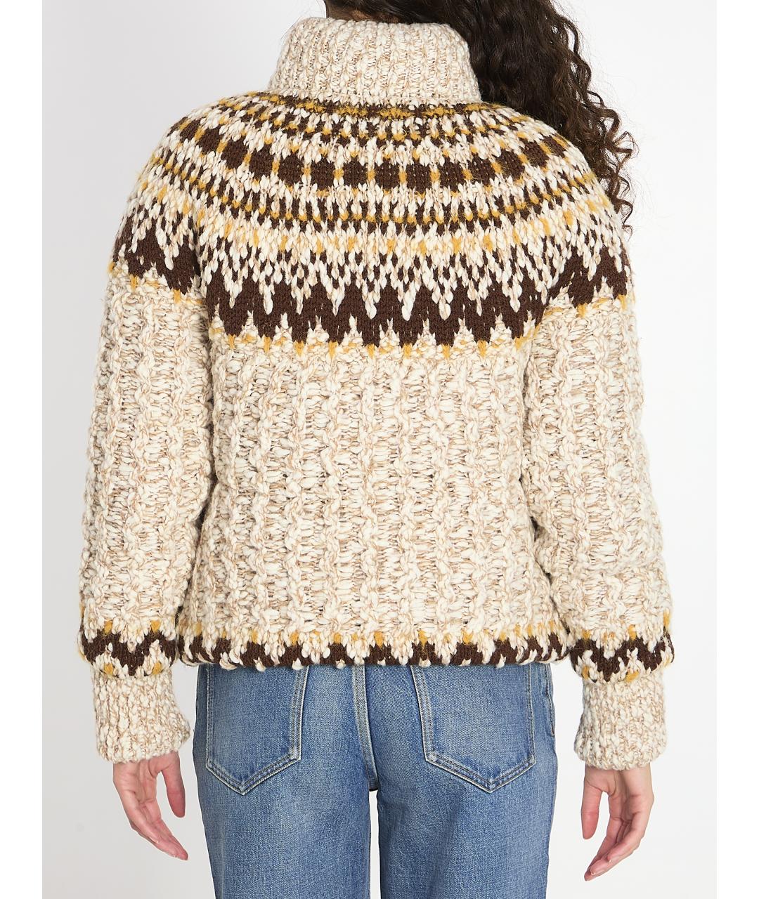 MONCLER GRENOBLE Бежевый шерстяной пуховик, фото 5