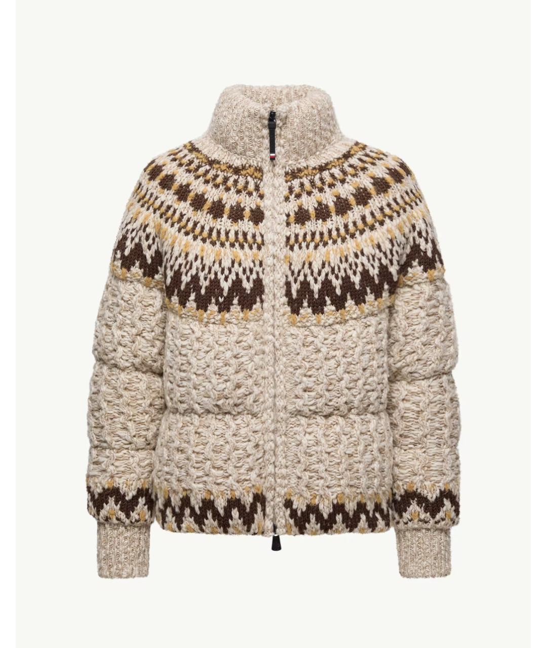 MONCLER GRENOBLE Бежевый шерстяной пуховик, фото 6