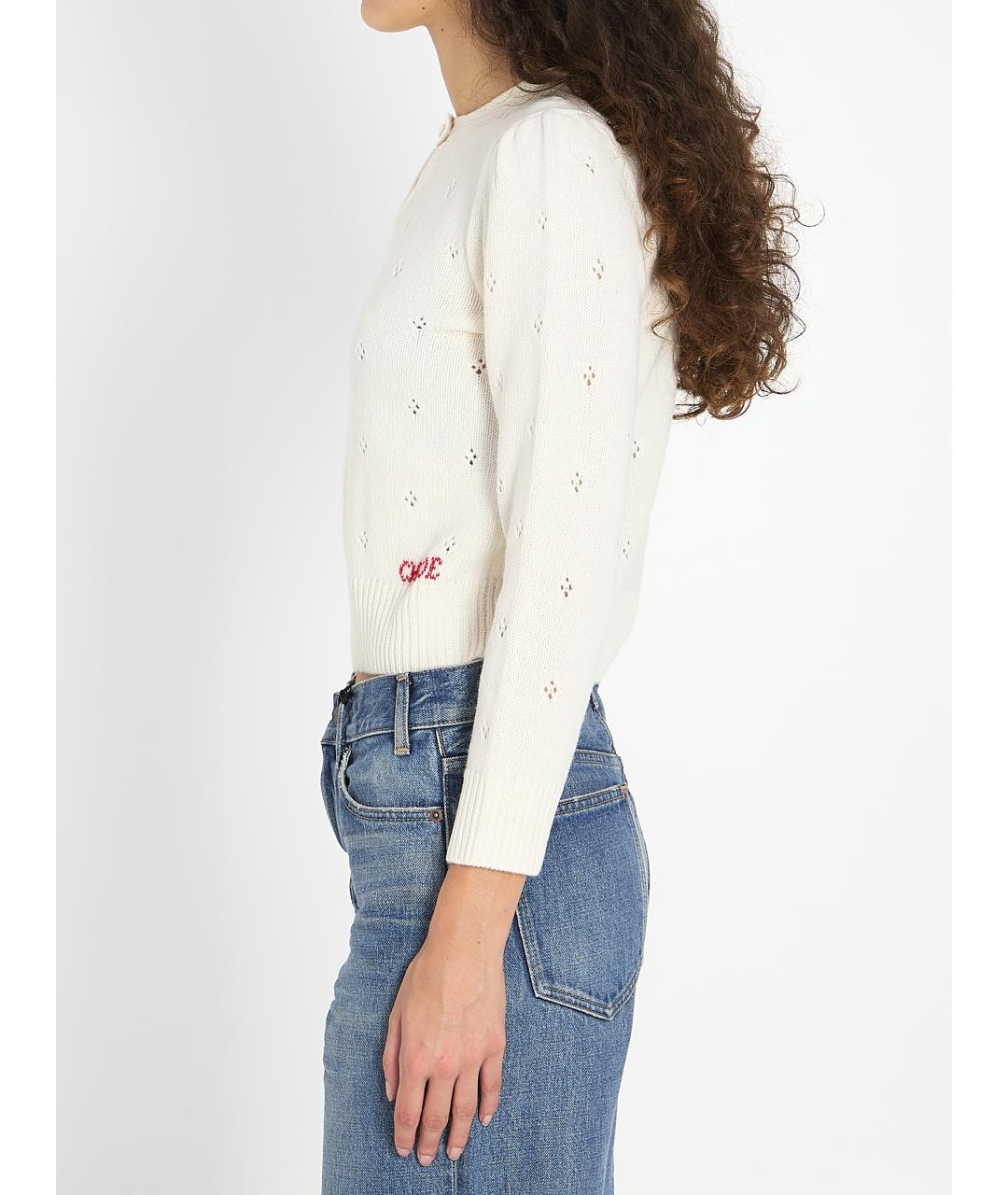 CHLOE Белый шерстяной джемпер / свитер, фото 4