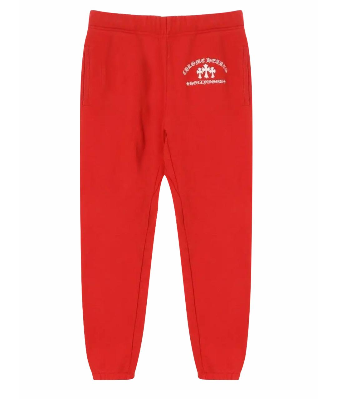 CHROME HEARTS Красные хлопковые повседневные брюки, фото 1