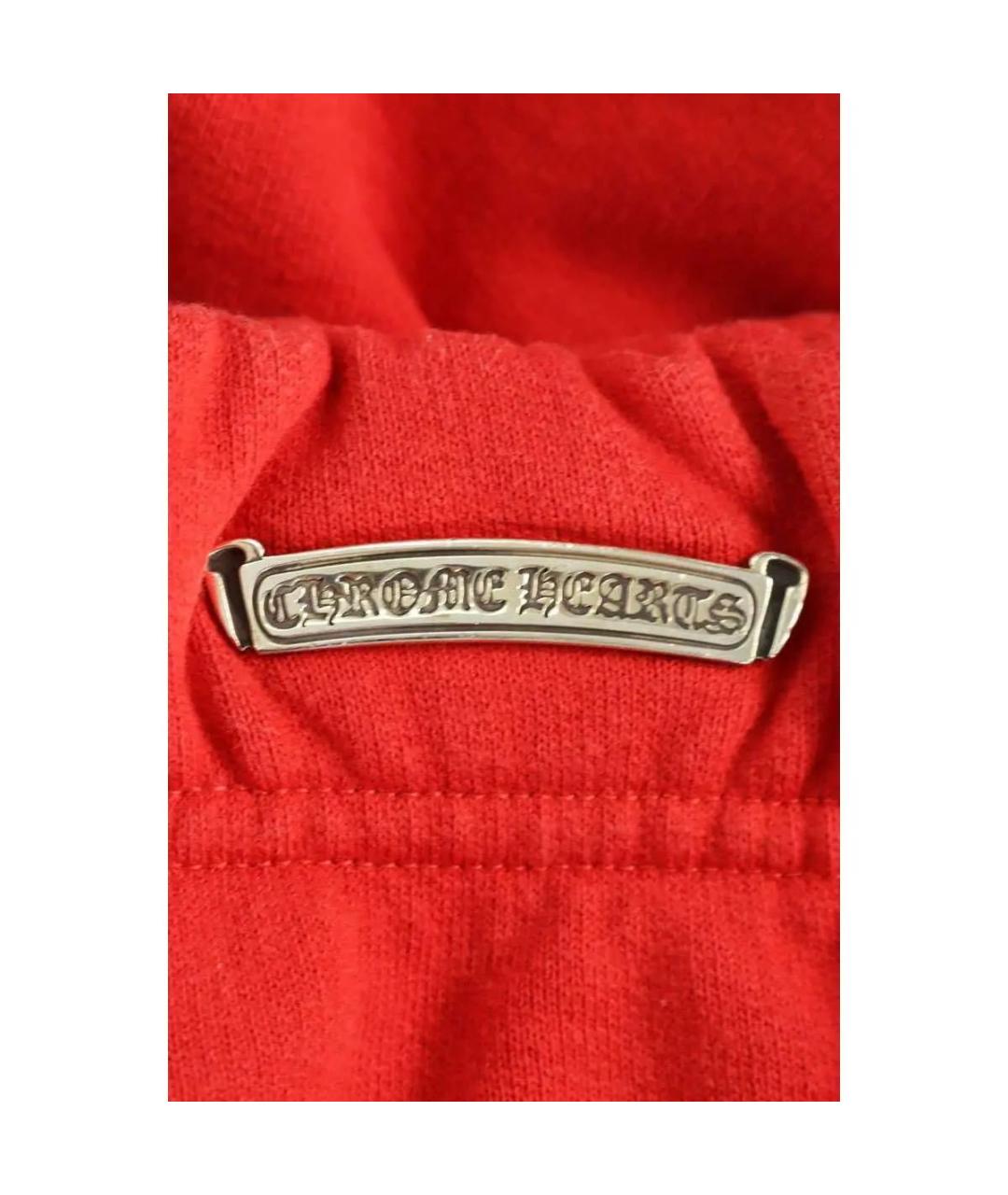 CHROME HEARTS Красные хлопковые повседневные брюки, фото 3