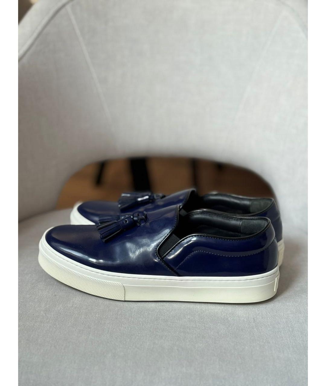 CELINE Синие кожаные слипоны, фото 8