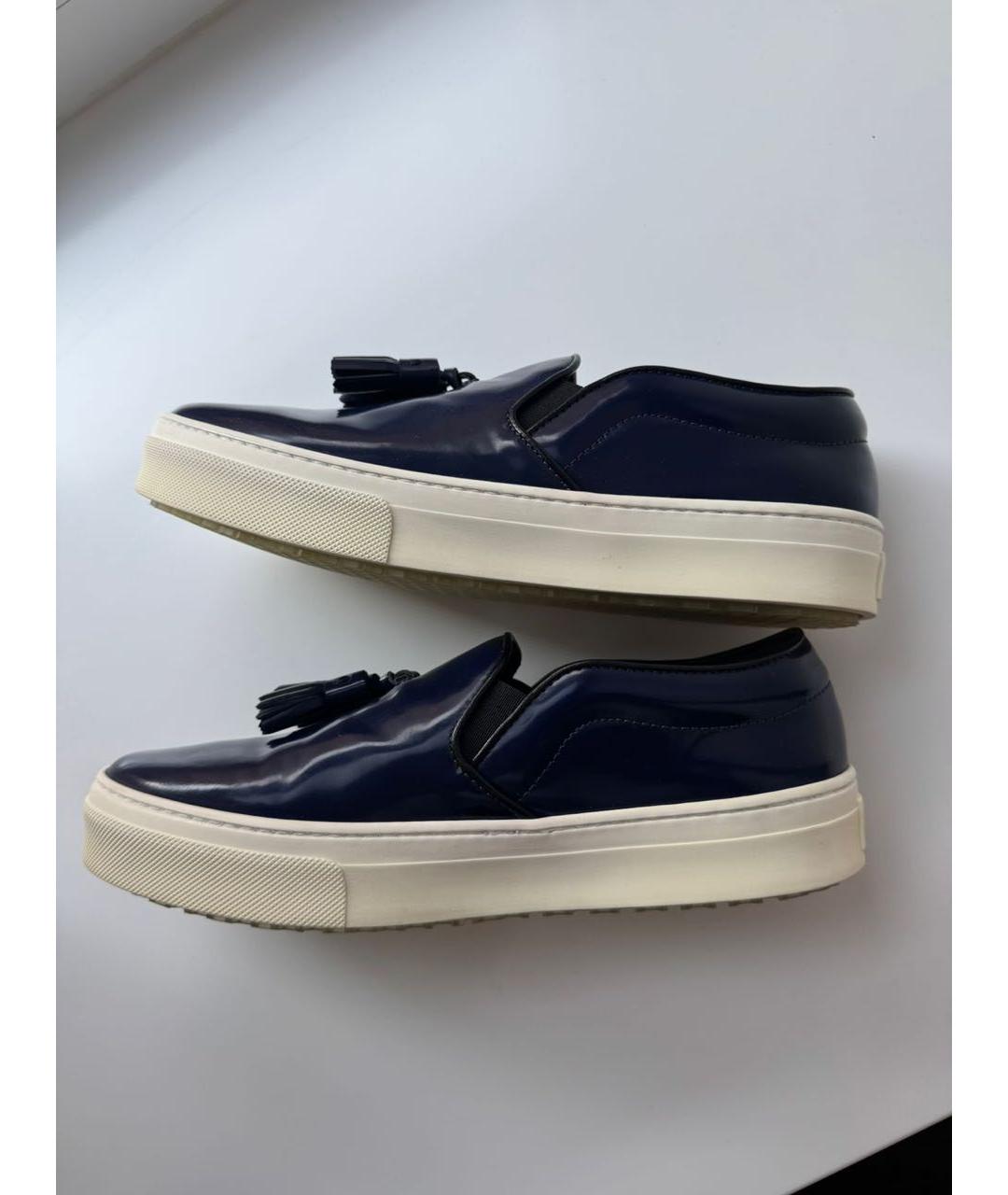 CELINE Синие кожаные слипоны, фото 2