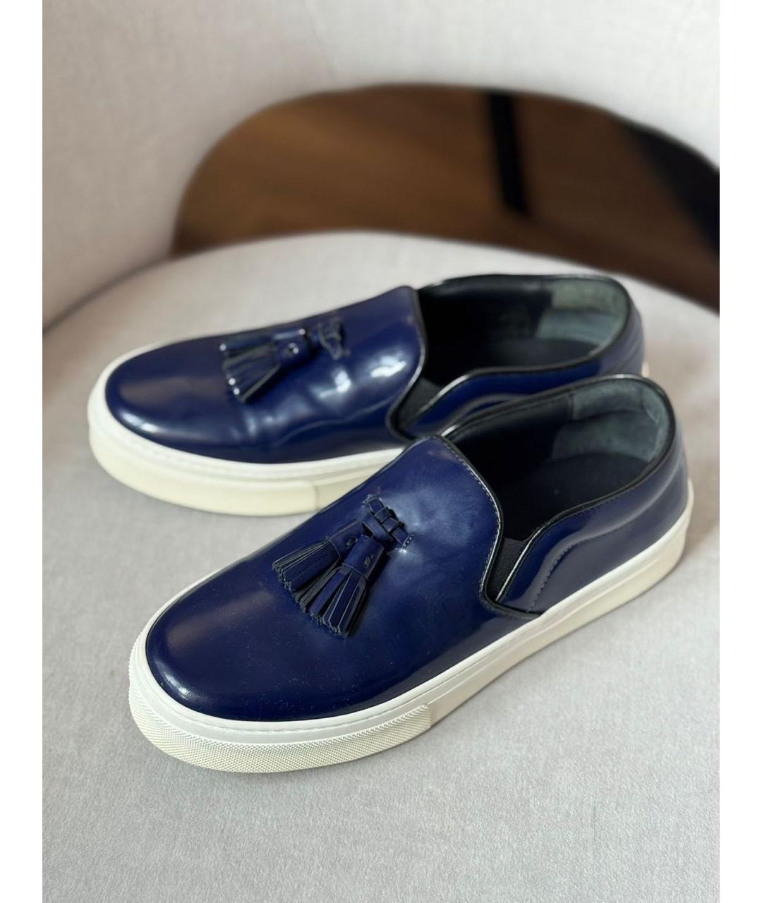CELINE Синие кожаные слипоны, фото 3