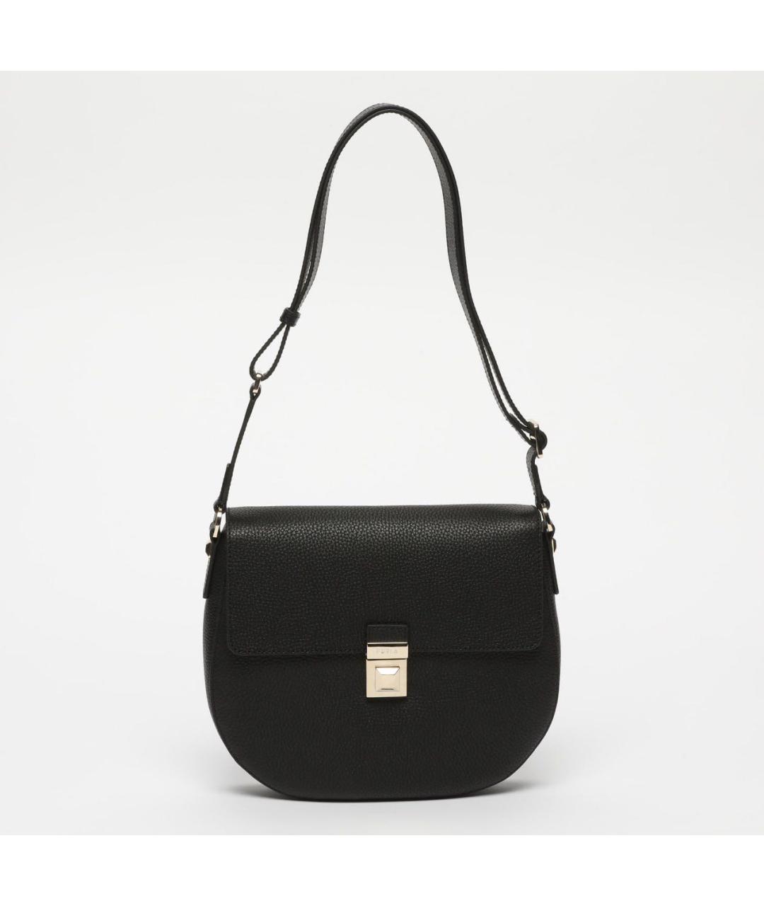 FURLA Черная кожаная сумка через плечо, фото 6