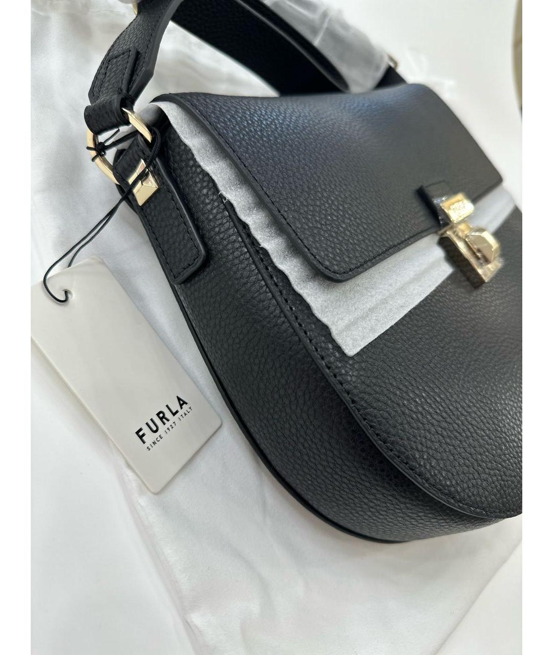 FURLA Черная кожаная сумка через плечо, фото 4