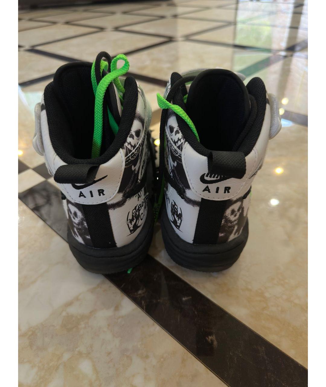 NIKE X OFF-WHITE Белые кожаные высокие кроссовки / кеды, фото 3