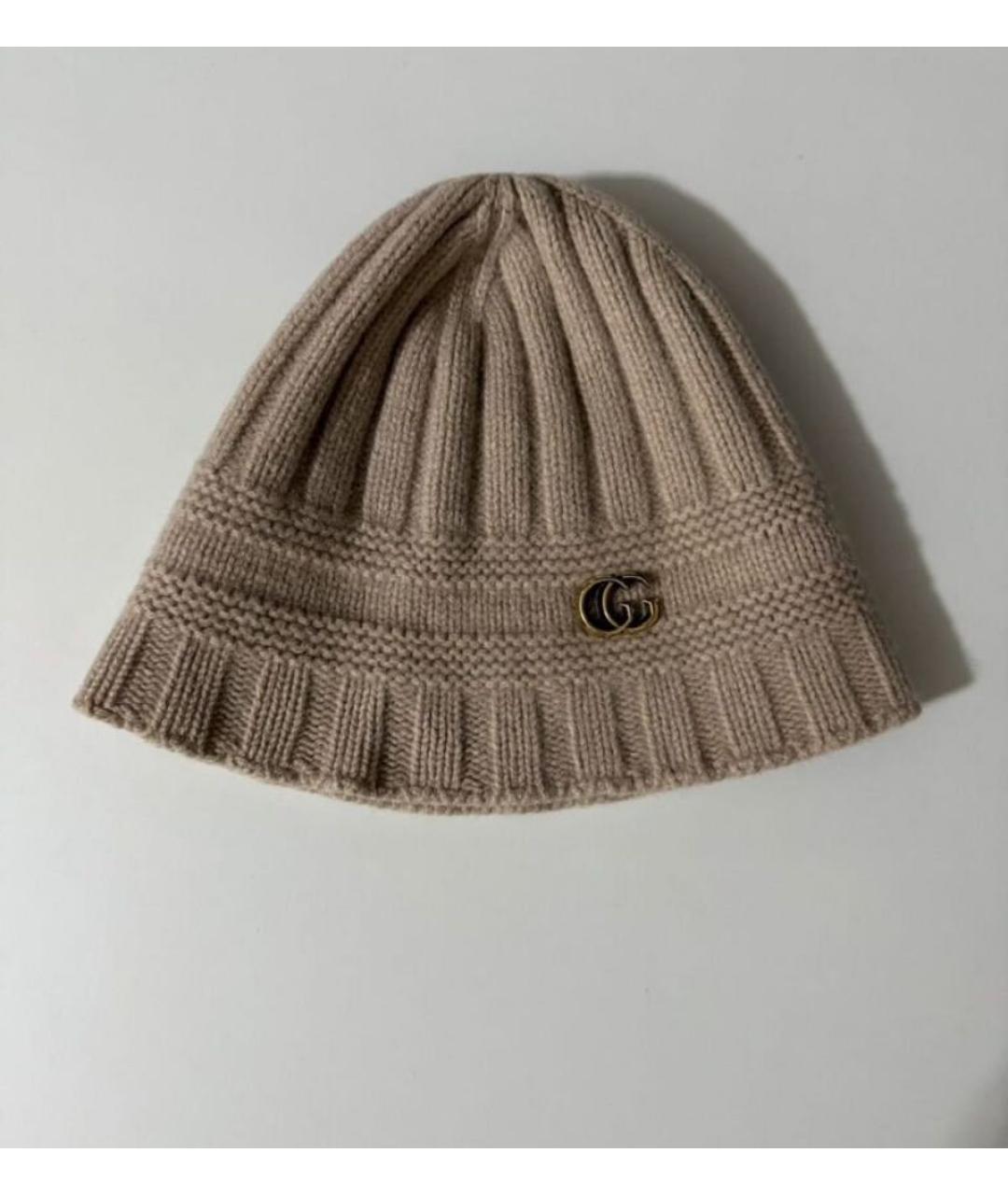 GUCCI Бежевая шерстяная шапка, фото 6
