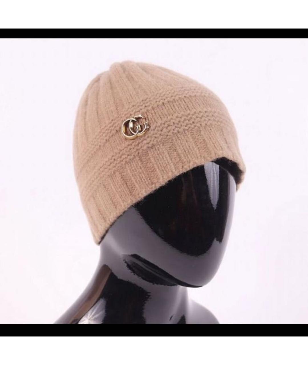 GUCCI Бежевая шерстяная шапка, фото 5