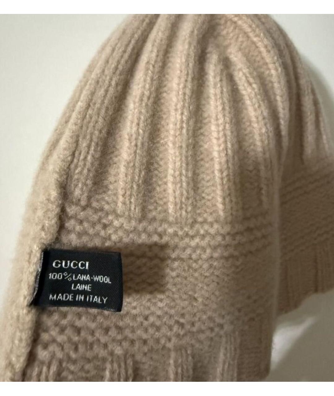 GUCCI Бежевая шерстяная шапка, фото 3