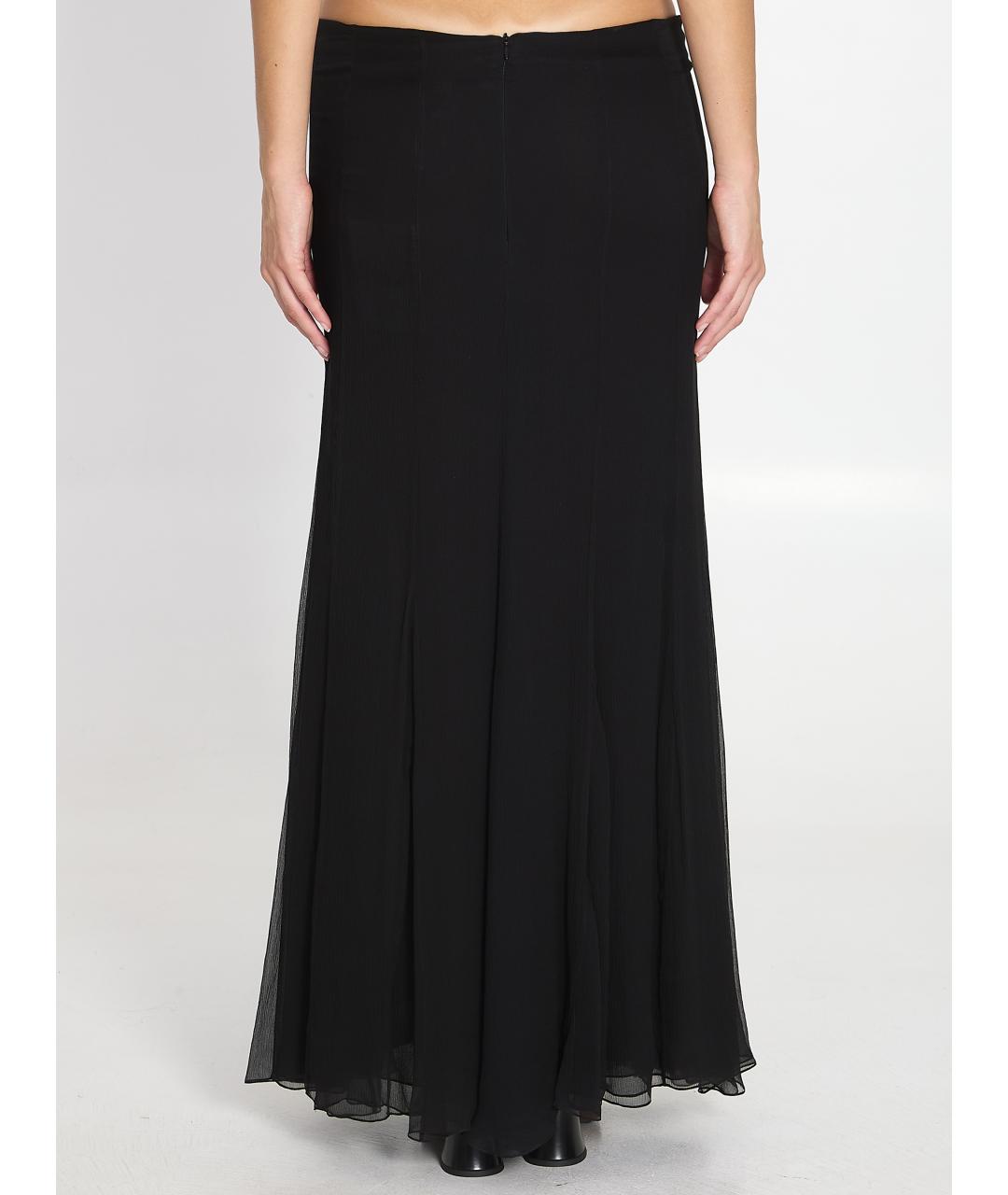 CHLOE Черная шелковая юбка макси, фото 4