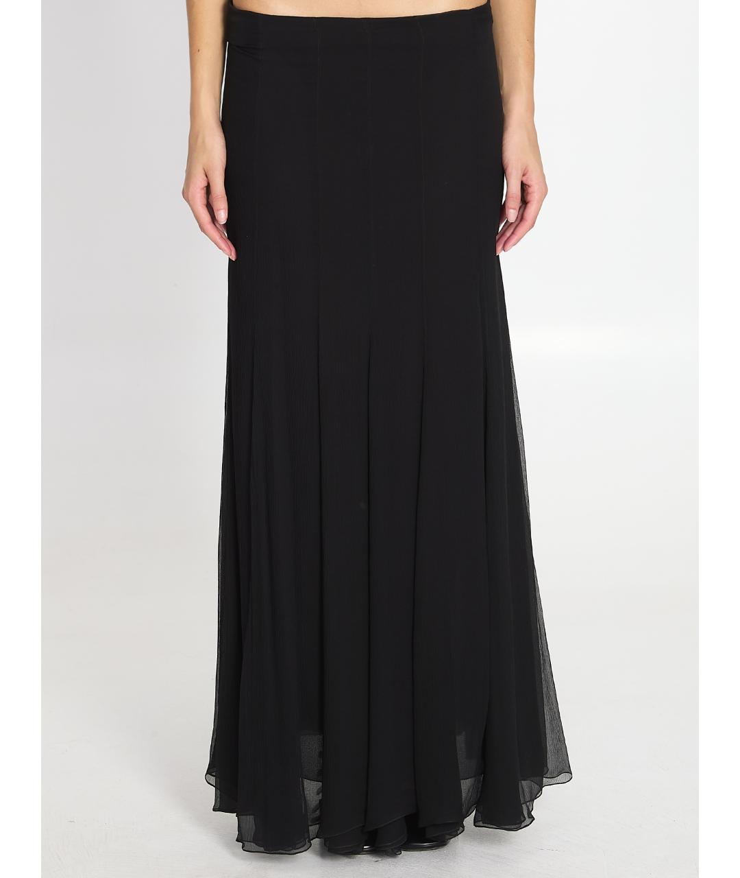 CHLOE Черная шелковая юбка макси, фото 5