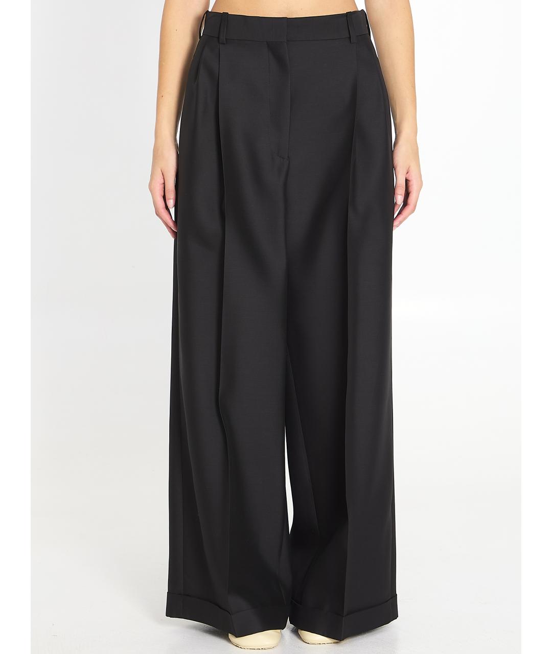 LOEWE Черные шерстяные прямые брюки, фото 2