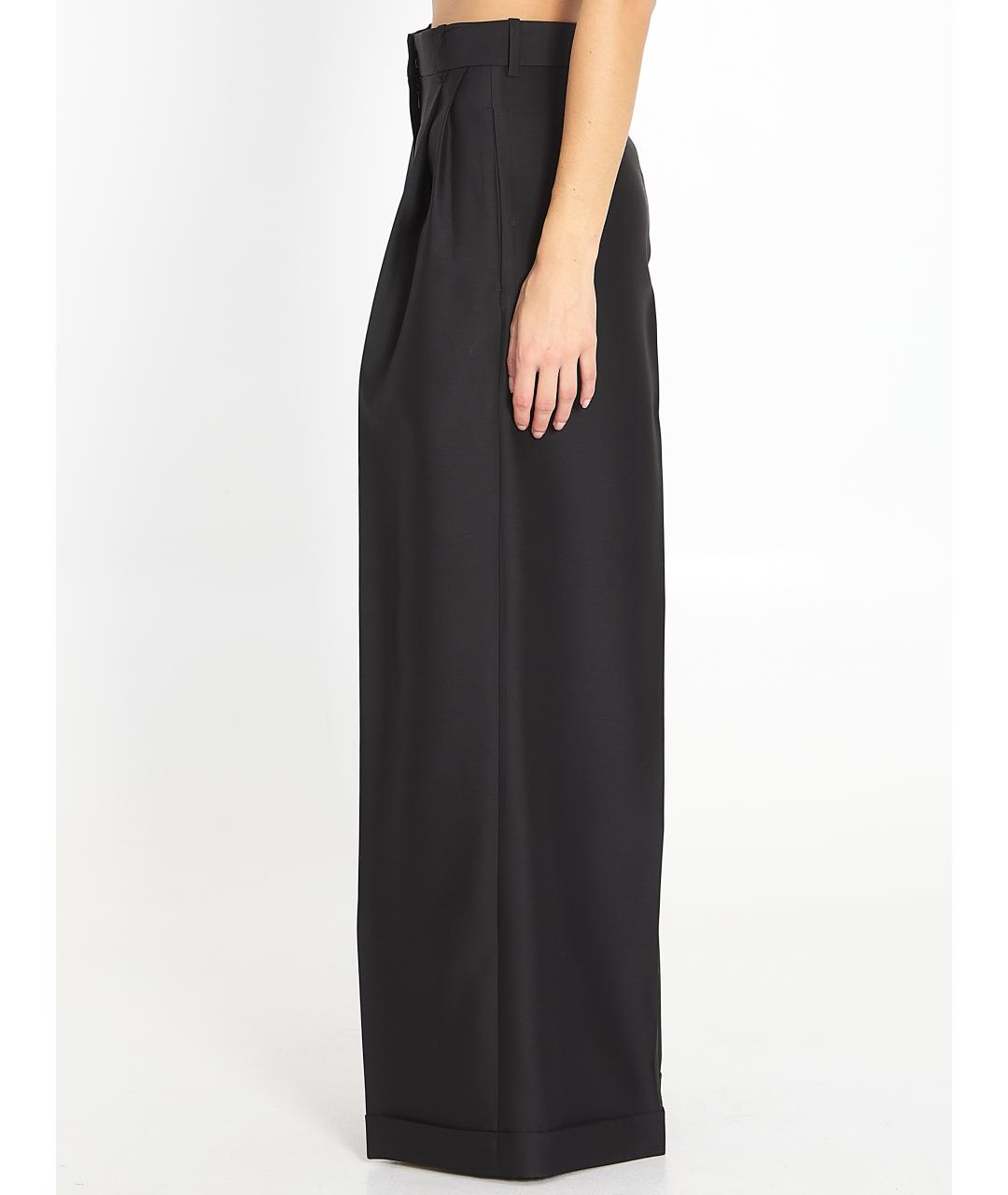 LOEWE Черные шерстяные прямые брюки, фото 4