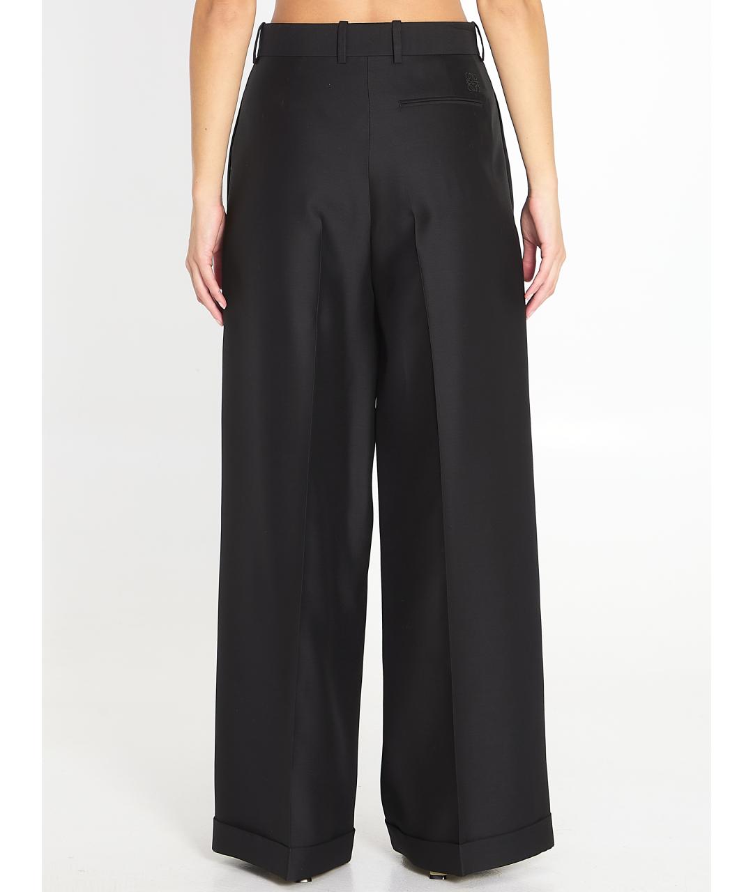 LOEWE Черные шерстяные прямые брюки, фото 5