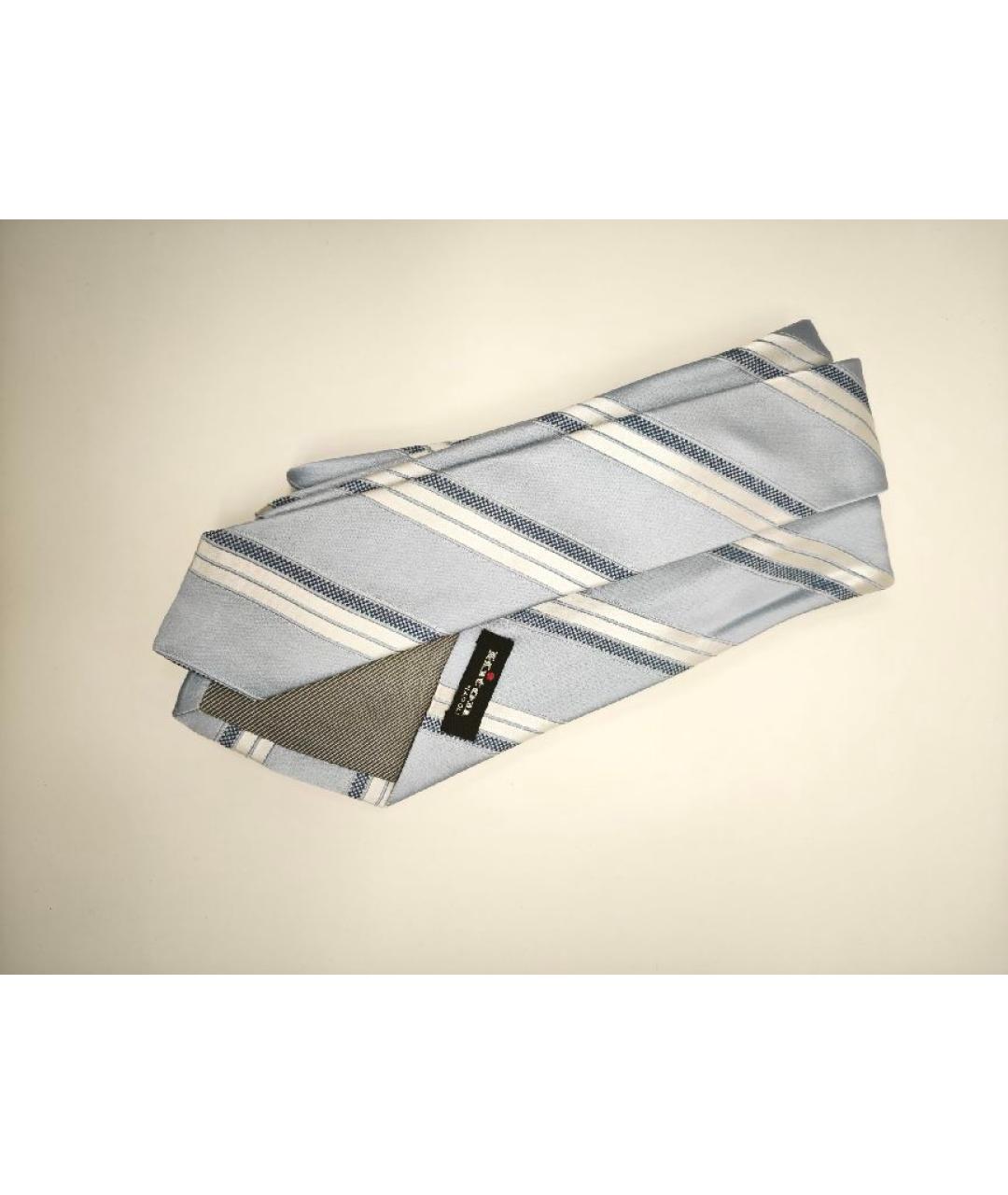 KITON Голубой шелковый галстук, фото 3