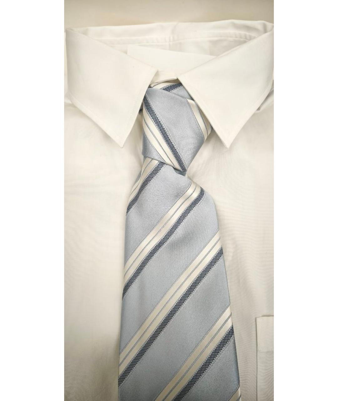 KITON Голубой шелковый галстук, фото 2