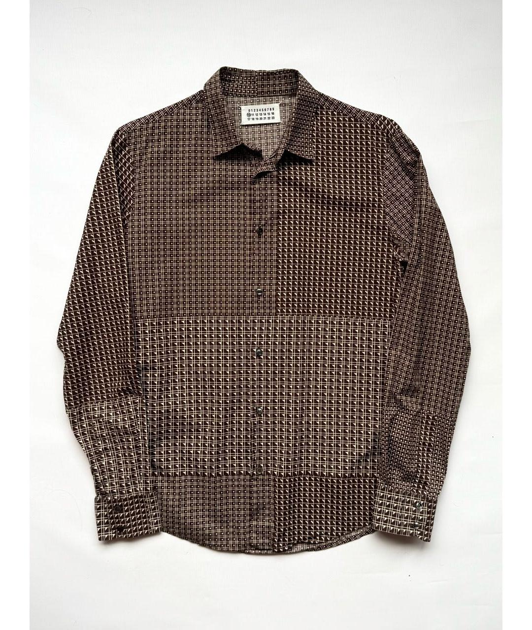 MAISON MARGIELA Коричневая хлопковая кэжуал рубашка, фото 7