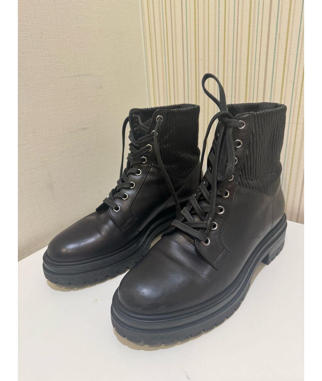 GIANVITO ROSSI Черные кожаные ботинки, фото 5