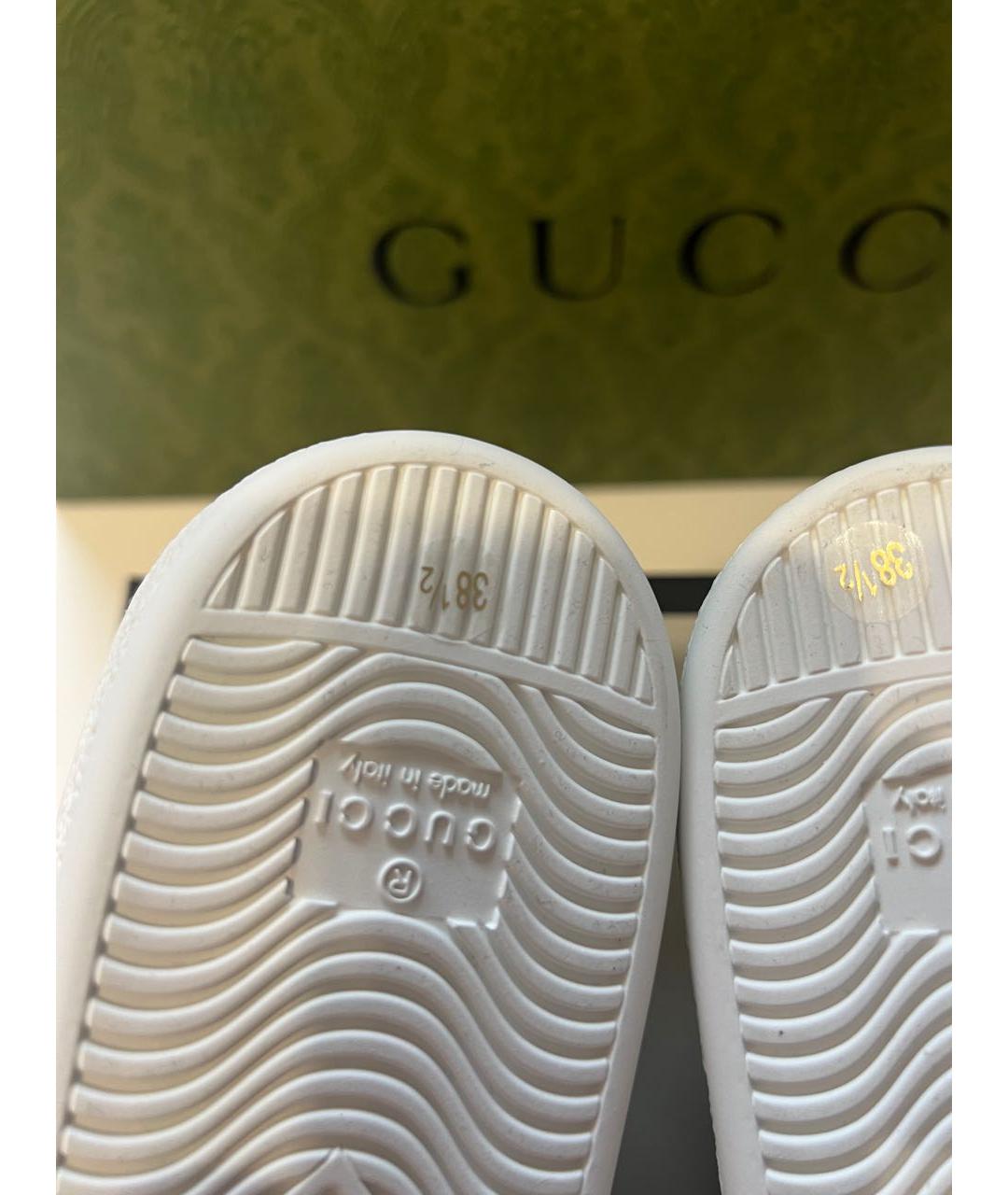 GUCCI Белые кожаные кеды, фото 6