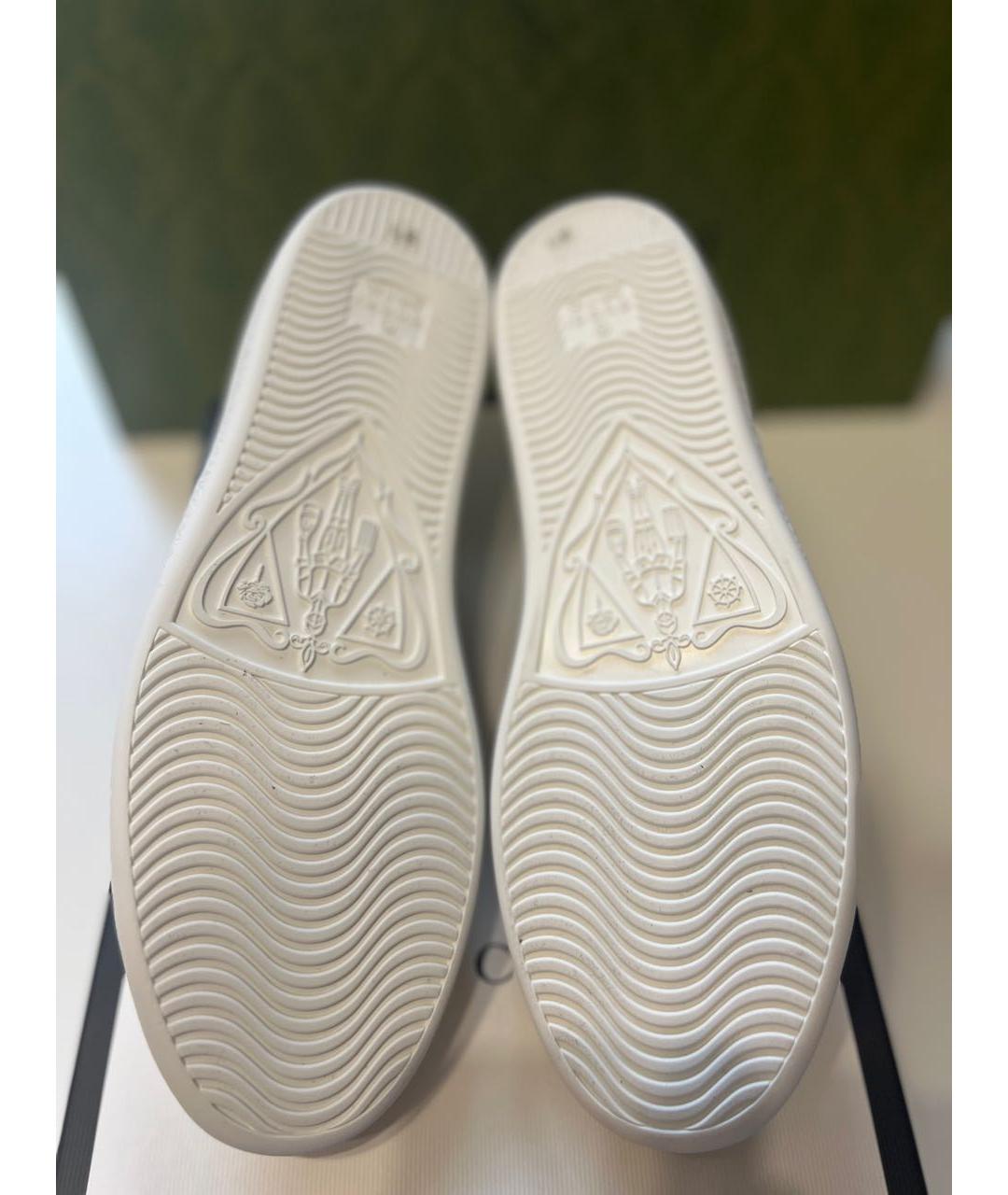 GUCCI Белые кожаные кеды, фото 7