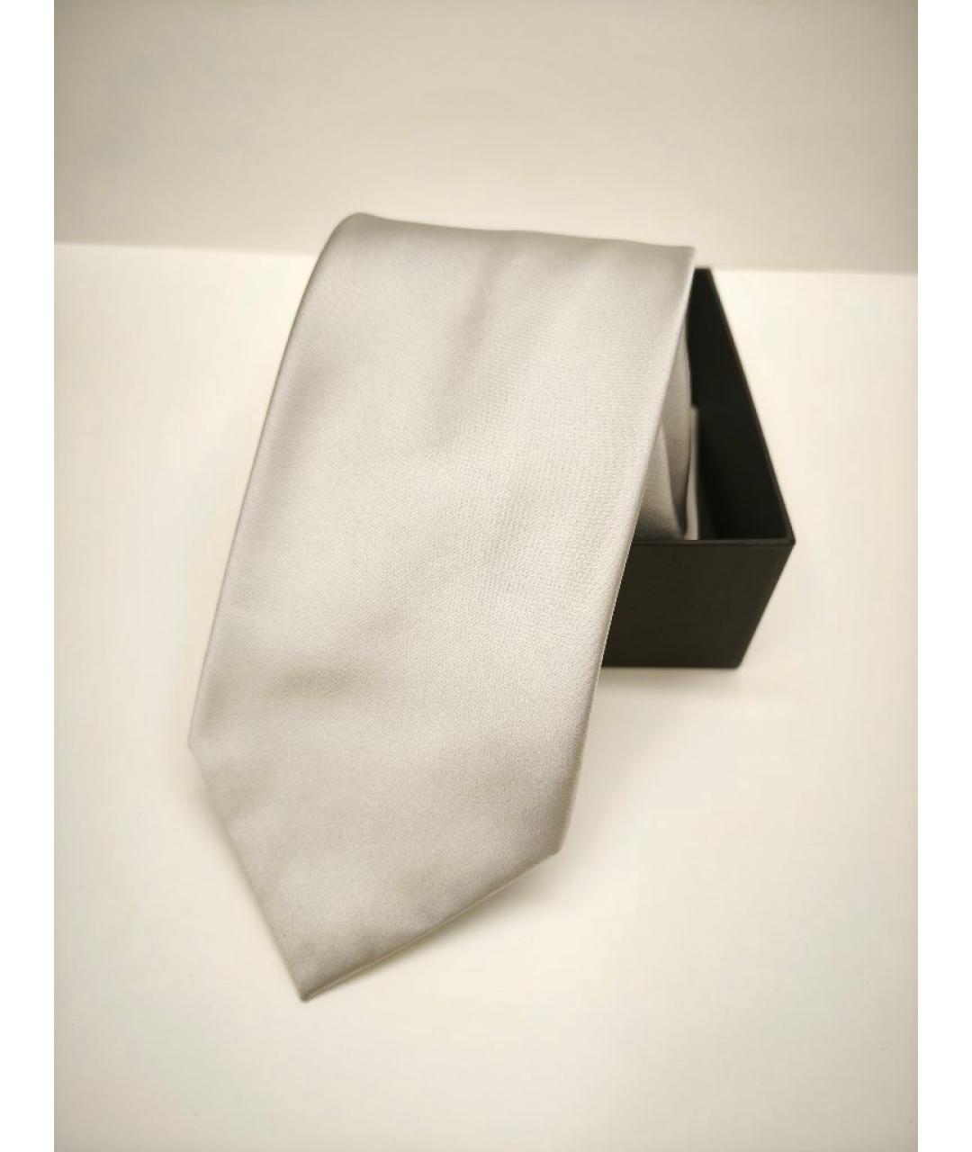 BRIONI Серебрянный шелковый галстук, фото 2