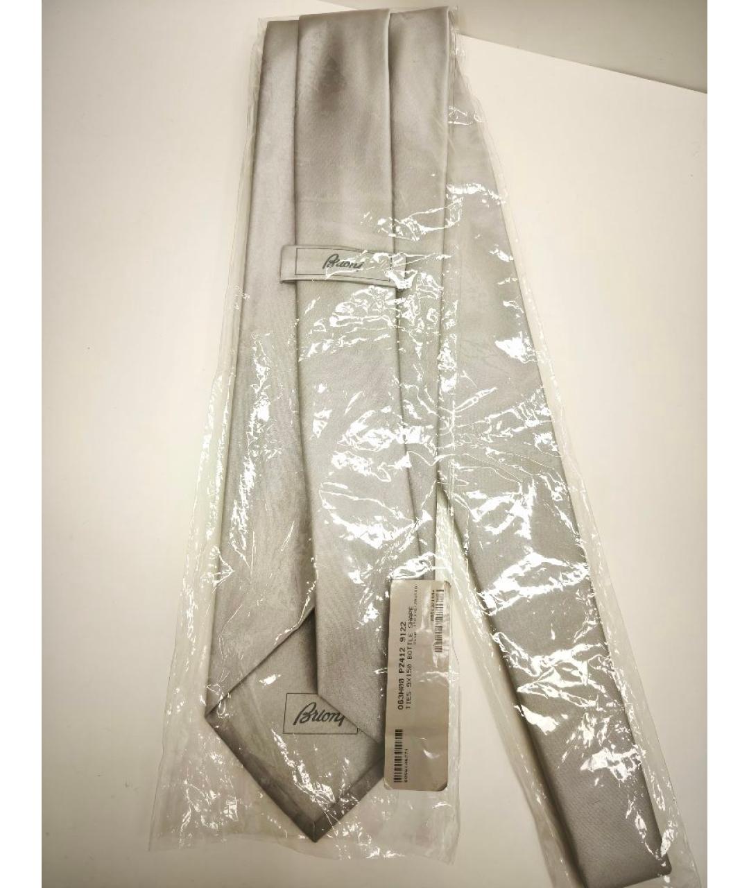 BRIONI Серебрянный шелковый галстук, фото 3