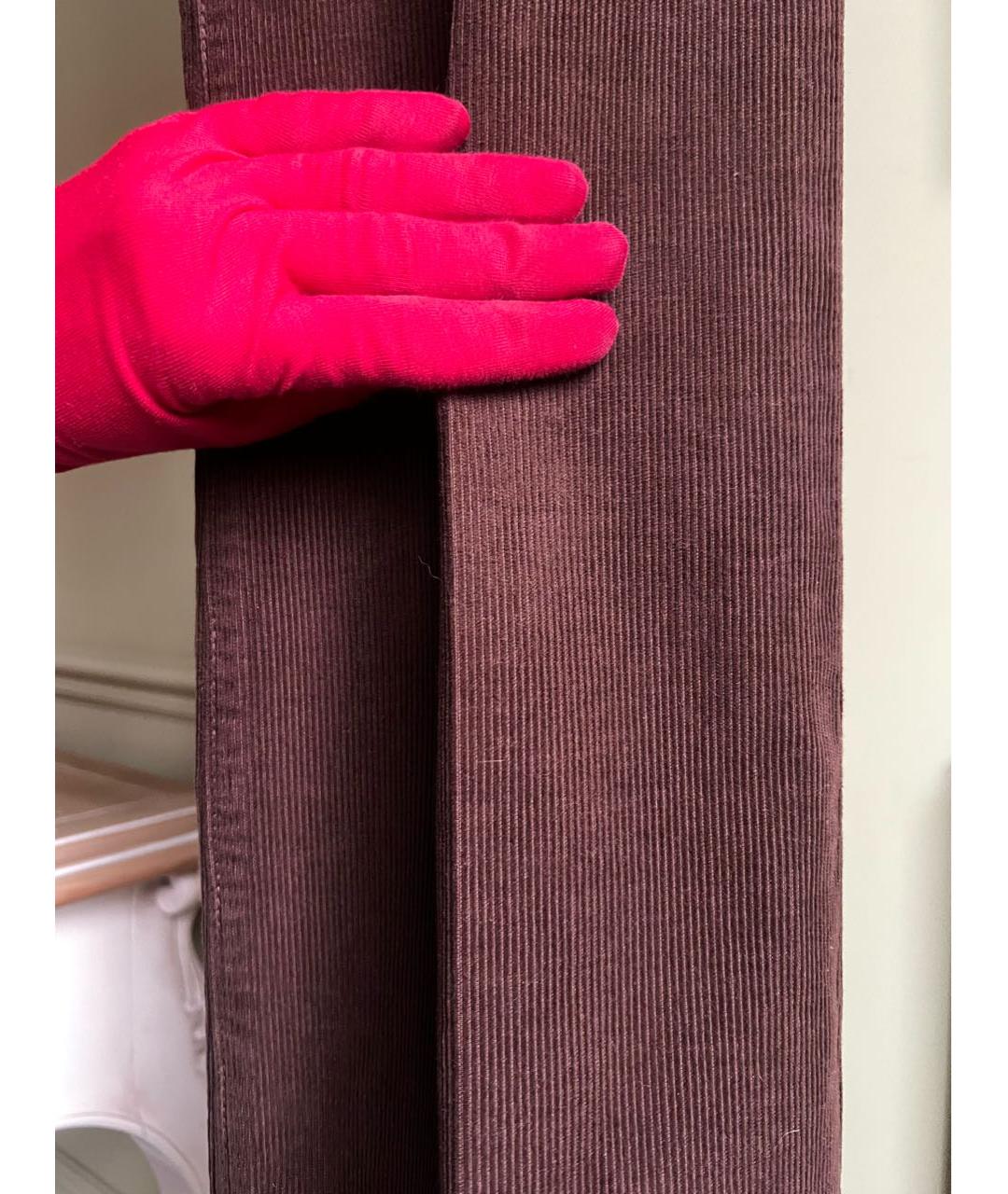 SAINT LAURENT Коричневые хлопковые брюки широкие, фото 6