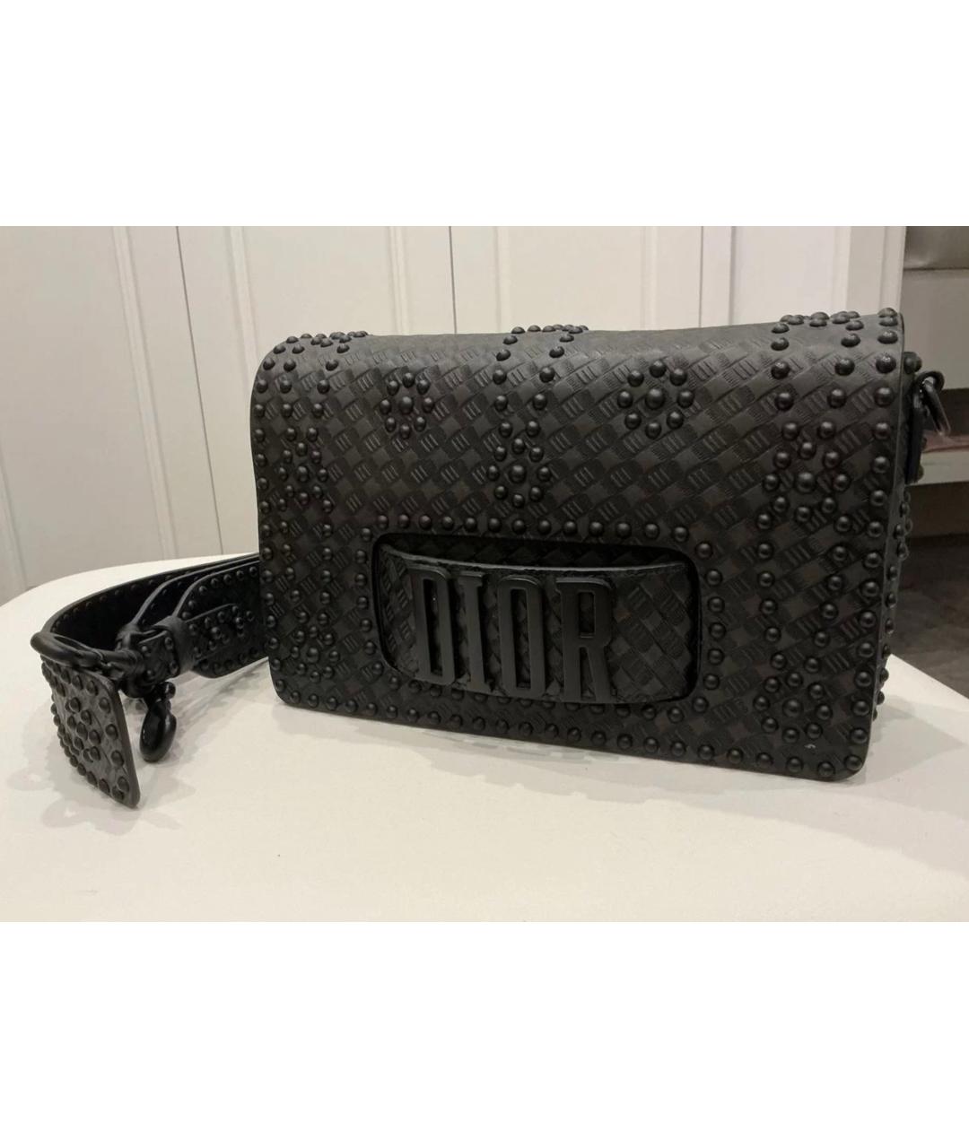 CHRISTIAN DIOR Черная кожаная сумка через плечо, фото 2